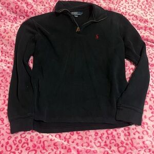 Polo Ralph Lauren Black quarter  zip with Red Logo
